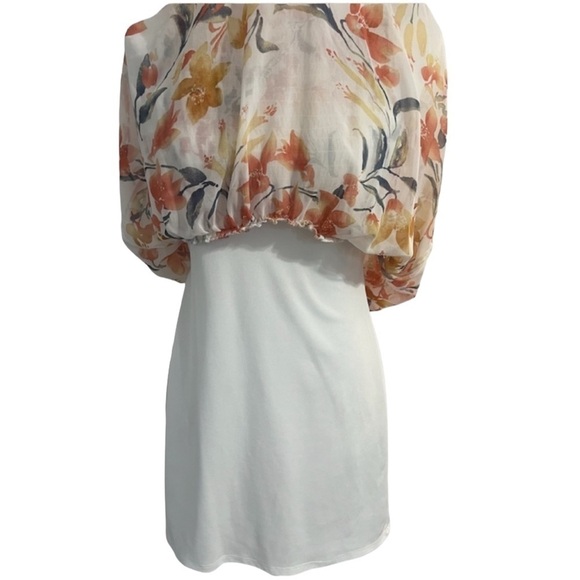 Lily Star Floral Sleeveless Smocked High Neck Sleeveless Mini Dress - Size Small - Picture 5 of 12